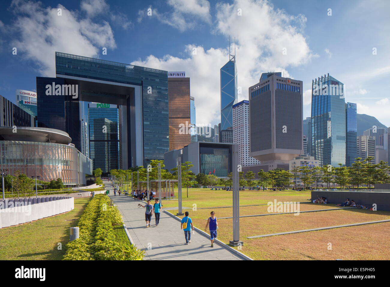 Tamar Park and Central Government Complex, Admiralty, Hong Kong Island, Hong Kong, China, Asia Stock Photo