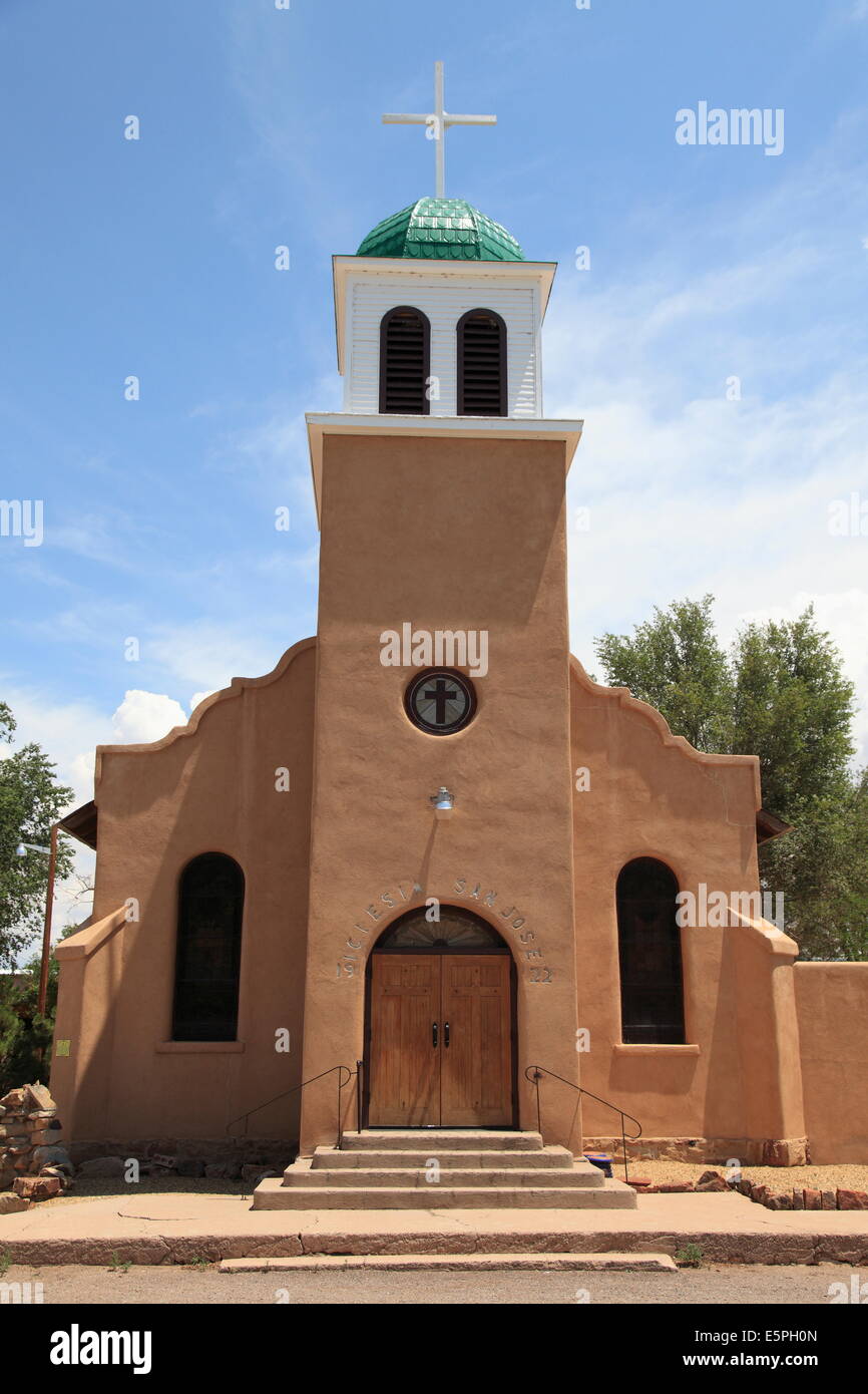 St. Josephs Church and Shrine, Cerrillos, Old Mining Town, Turquoise Trail, New Mexico, United States of America, North America Stock Photo