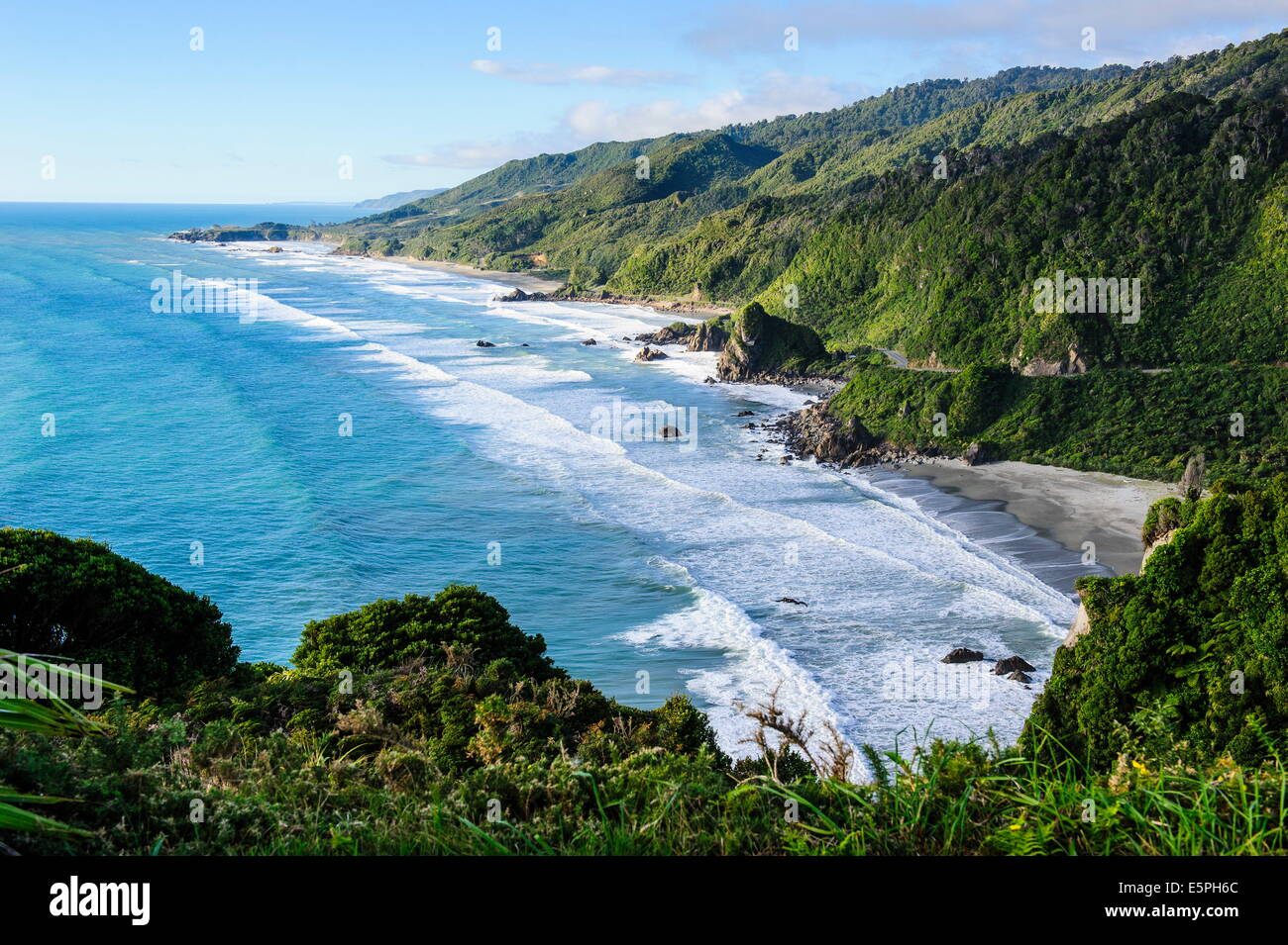 The untouched west coast of South Island between Greymouth and Westport, West Coast, South Island, New Zealand, Pacific Stock Photo