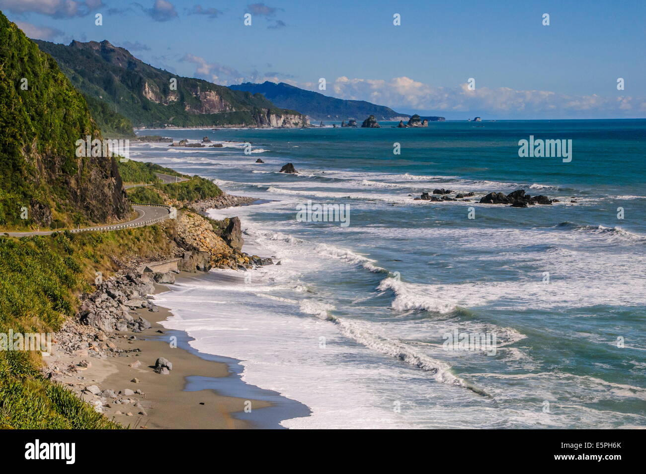 The untouched west coast of South Island between Greymouth and Westport, West Coast, South Island, New Zealand, Pacific Stock Photo