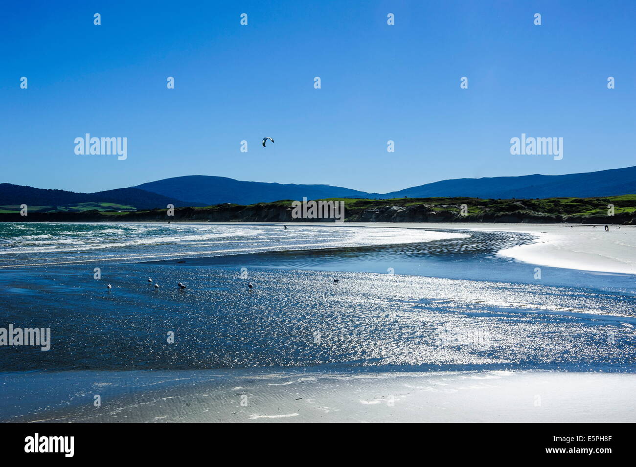 Te Waewae Bay, along the road from Invercargill to Te Anau, South Island, New Zealand, Pacific Stock Photo