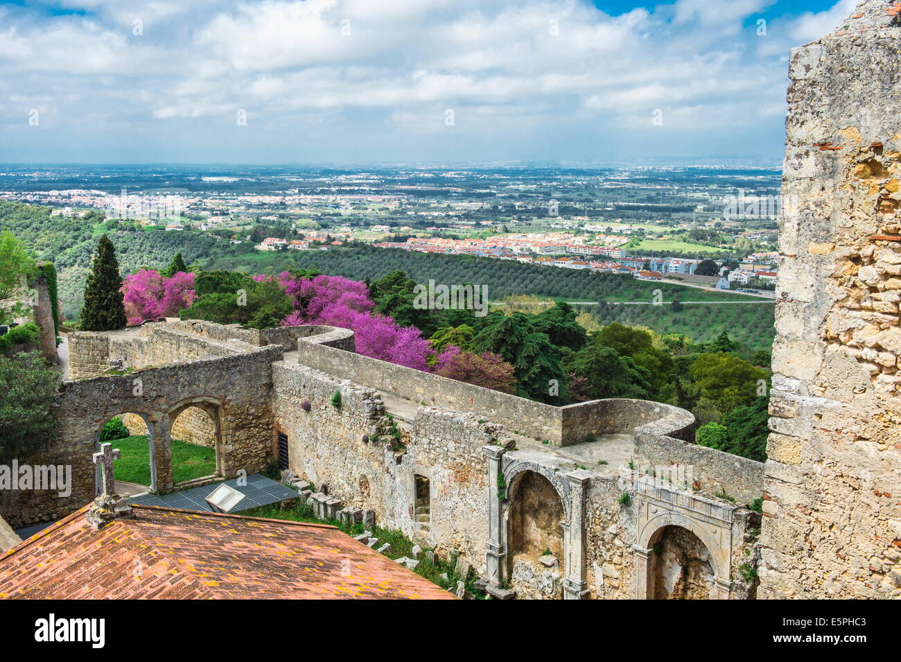 View from Palmela castle over the Serra da Arrabida, Setubal Peninsula, Lisbon Coast, Portugal, Europe Stock Photo