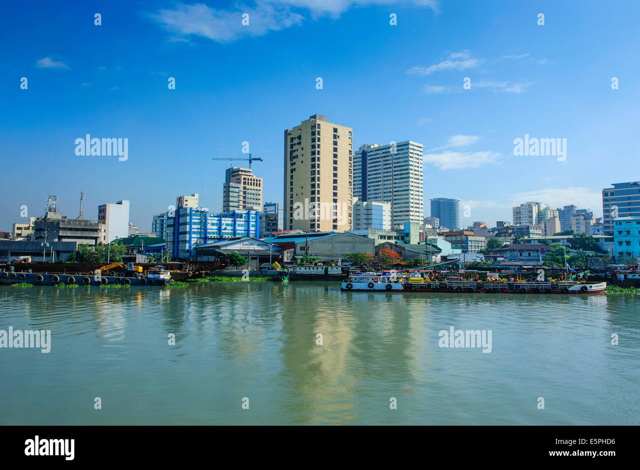 Skyline of Manila seen from Fort Santiago, Intramuros, Manila, Luzon, Philippines, Southeast Asia, Asia Stock Photo