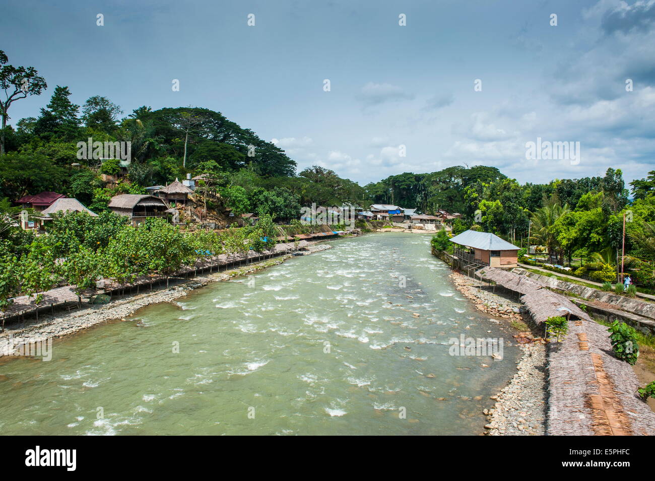 Bohorok River flowing through Bukit Lawang, Sumatra, Indonesia, Southeast Asia, Asia Stock Photo