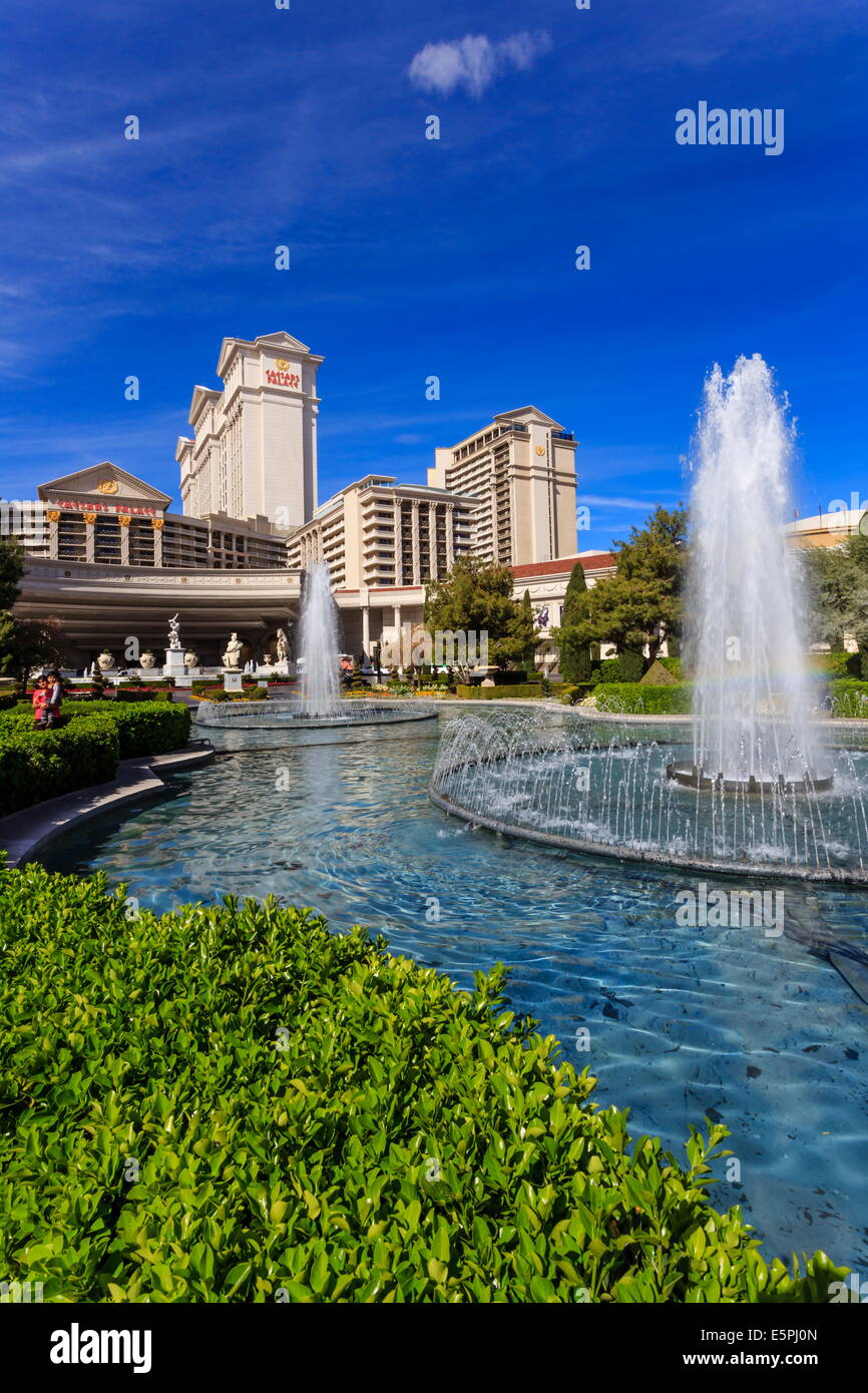Green Space at Caesars, garden and fountains at Caesars Palace Hotel, Las Vegas, Nevada, United States of America, North America Stock Photo