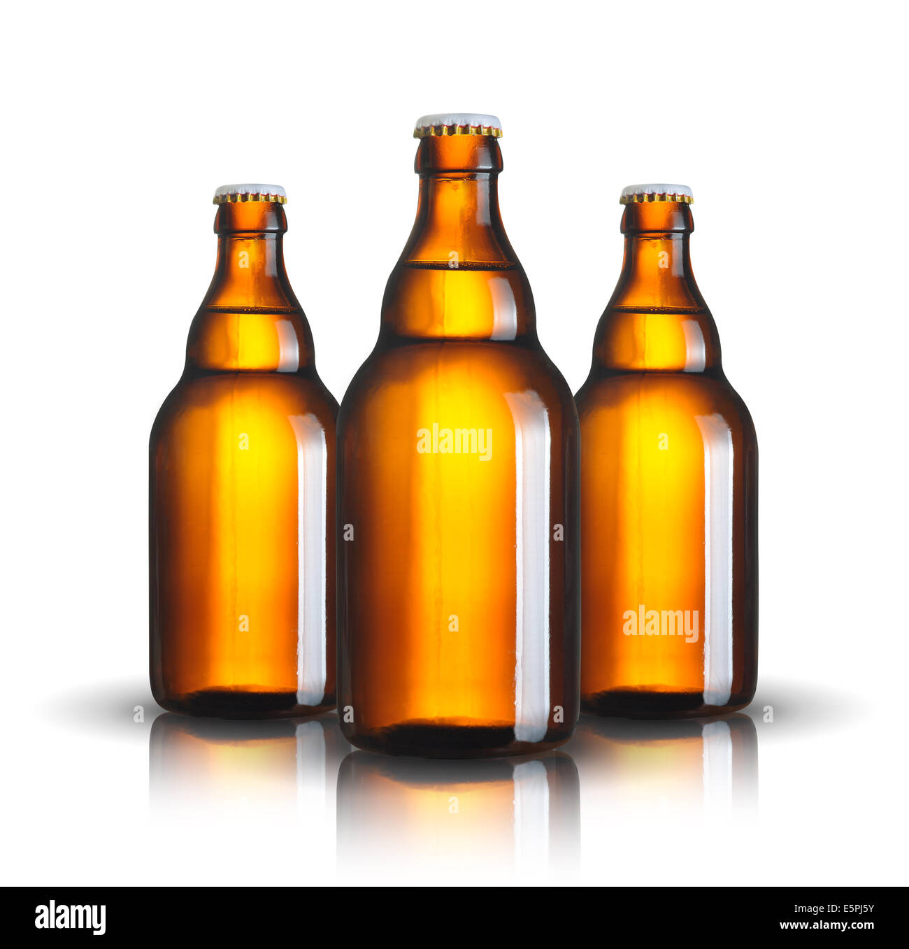 beer bottles isolated on white background Stock Photo