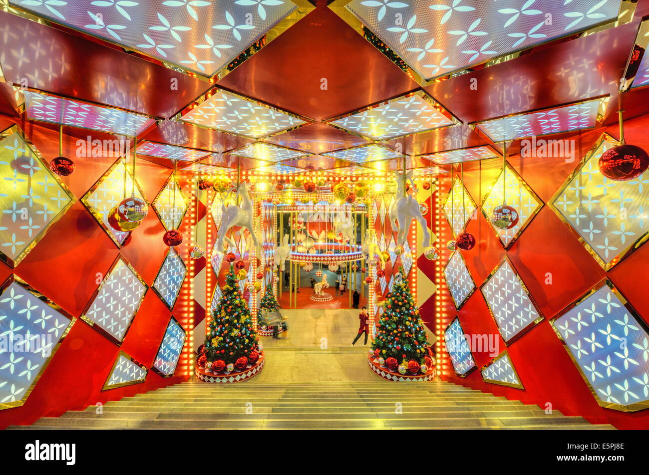 Christmas at Cloud Nine Shopping Mall in Jingan district, Shanghai, China, Asia Stock Photo