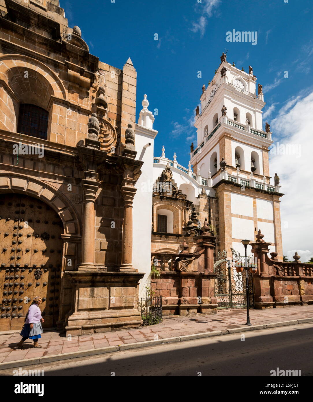 The Cathedral, Sucre, UNESCO World Heritage Site, Bolivia, South America Stock Photo