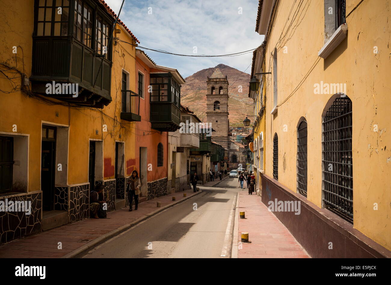 Street Scene, Potosi, UNESCO World Heritage Site, Southern Altiplano, Bolivia, South America Stock Photo