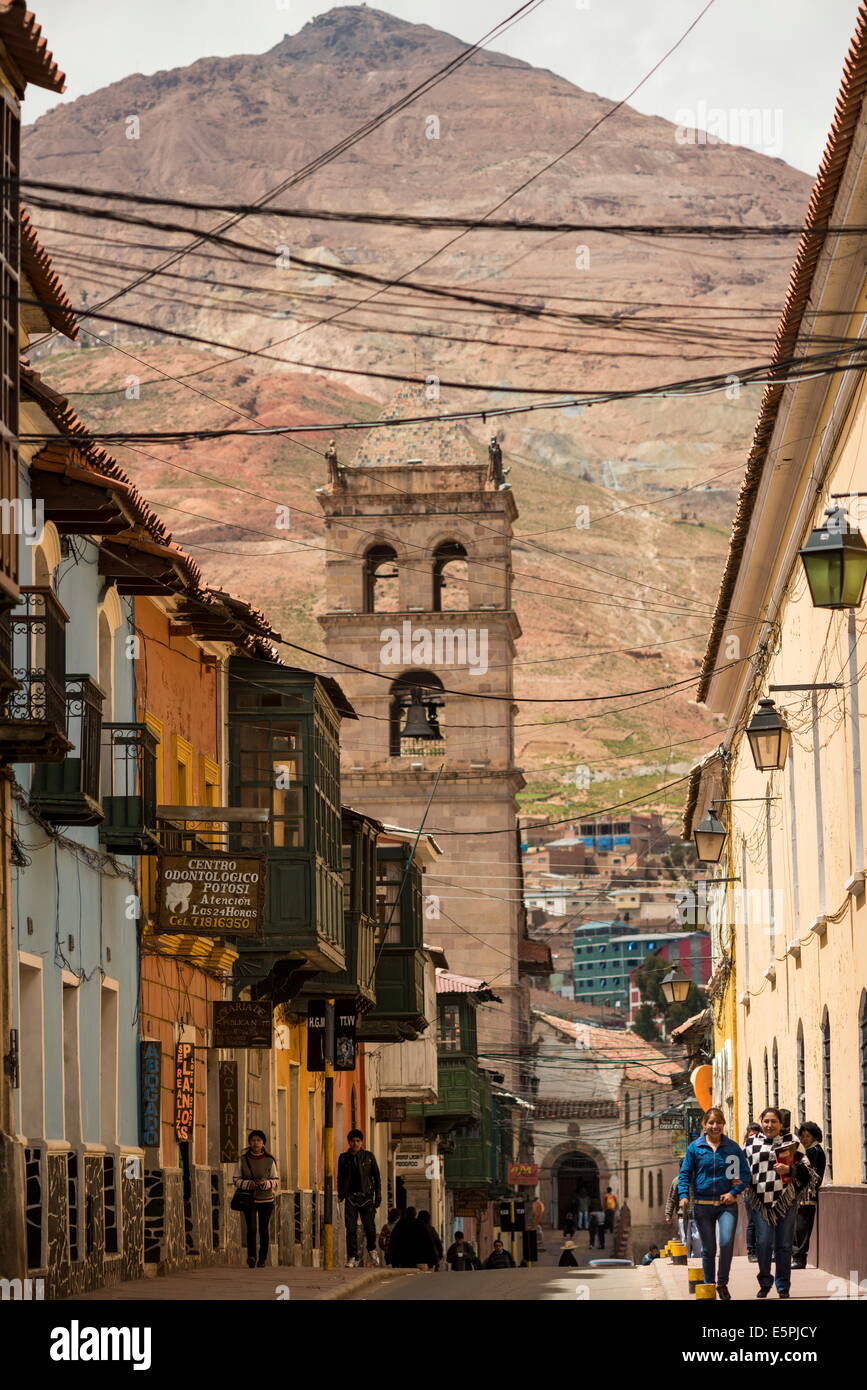 Street Scene, Potosi, UNESCO World Heritage Site, Southern Altiplano, Bolivia, South America Stock Photo