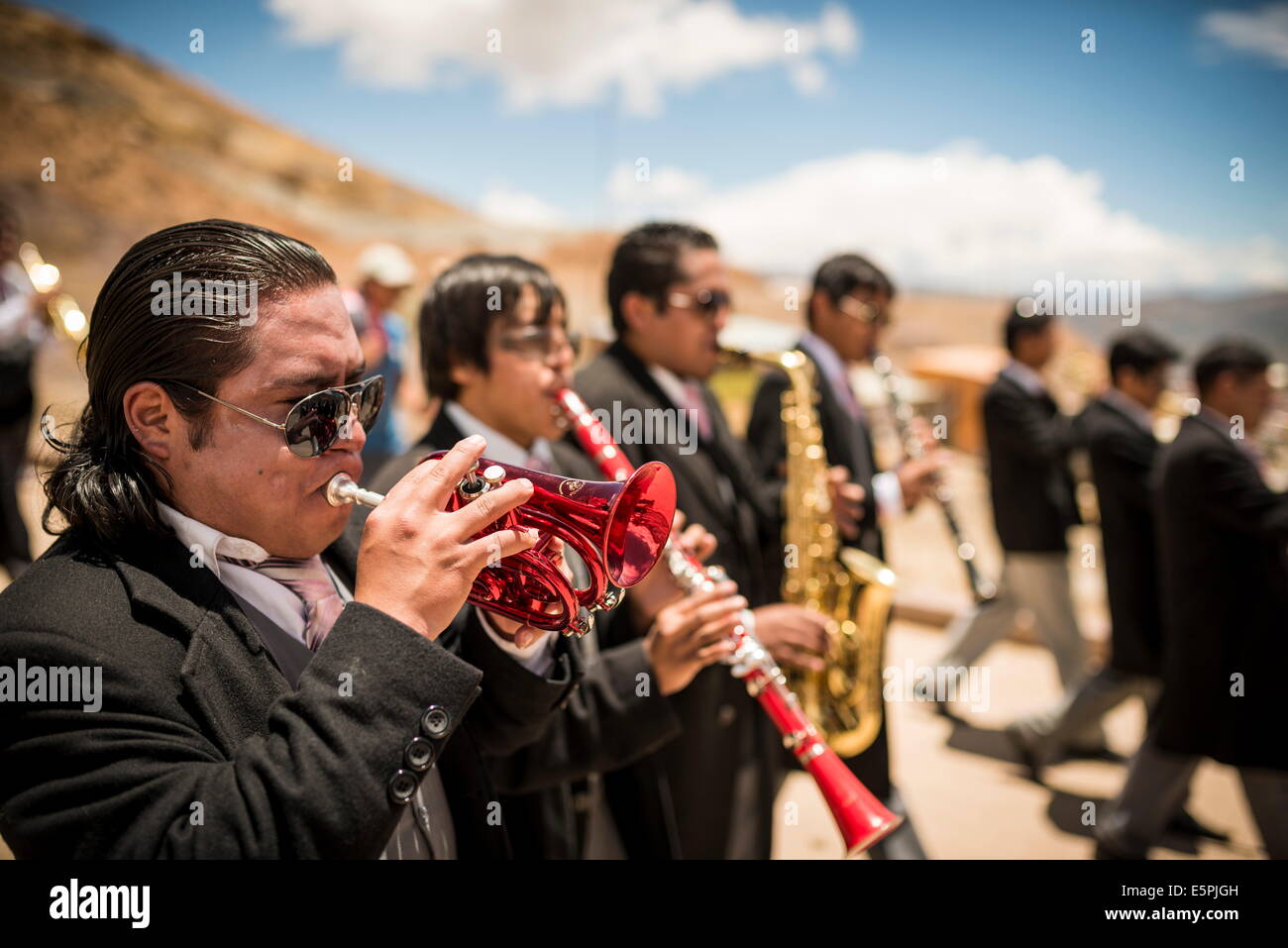 Processions during The Miners Carnival, Cerro Rico, Potosi, Southern Altiplano, Bolivia, South America Stock Photo