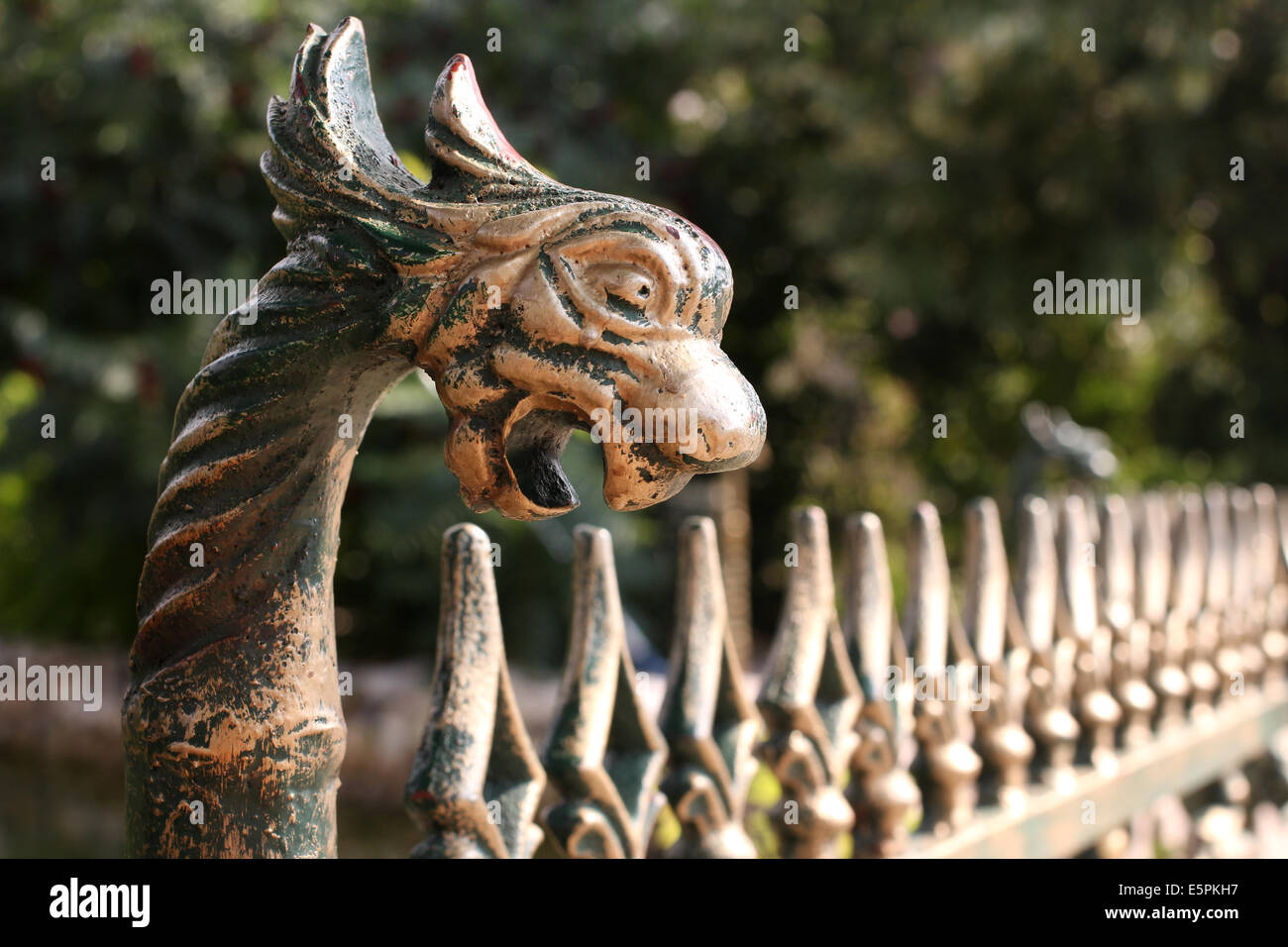 A fence with beautiful ornaments Stock Photo
