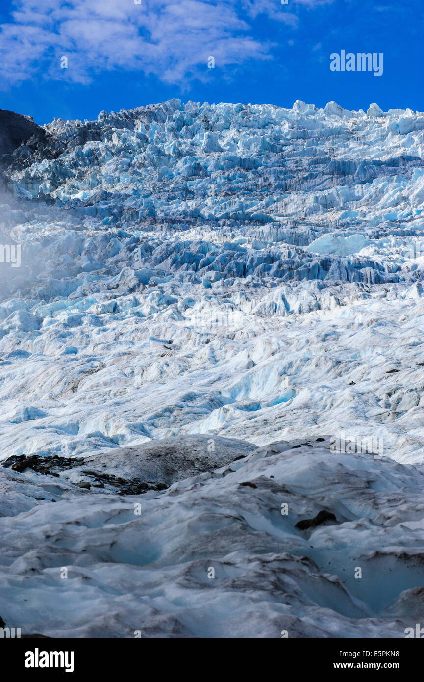 The huge icefield of the Fox Glacier, Westland Tai Poutini National Park, South Island, New Zealand, Pacific Stock Photo