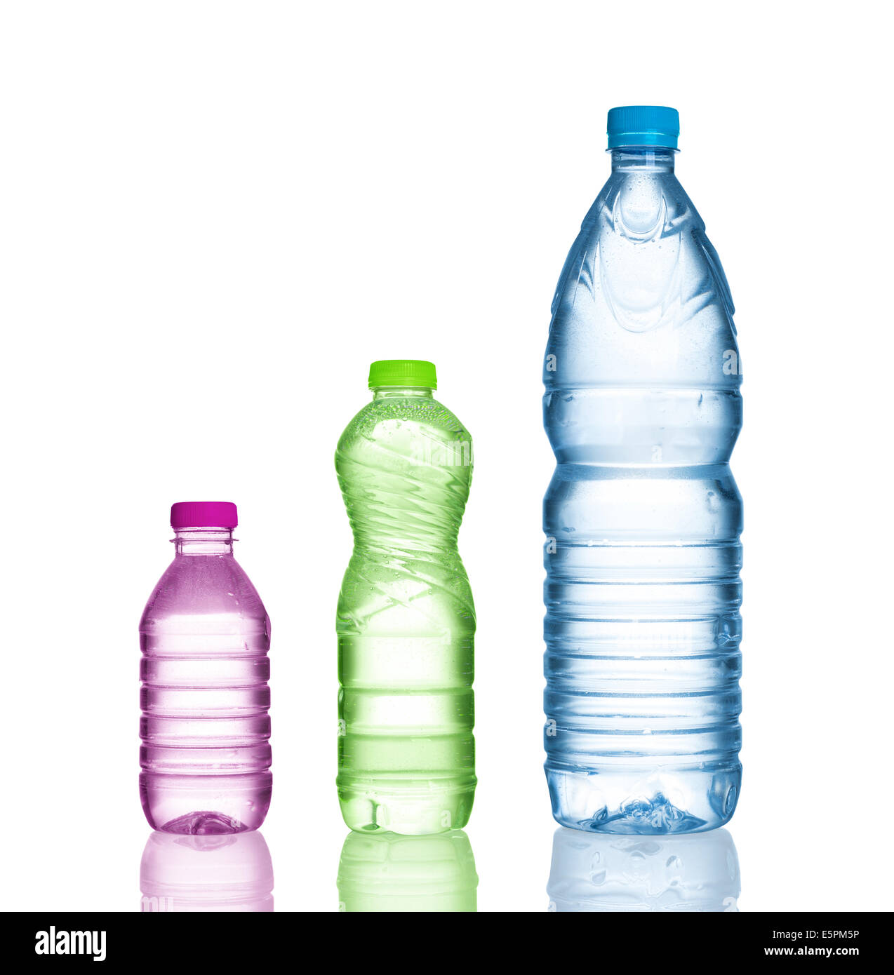 three water bottles isolated on white Stock Photo Alamy