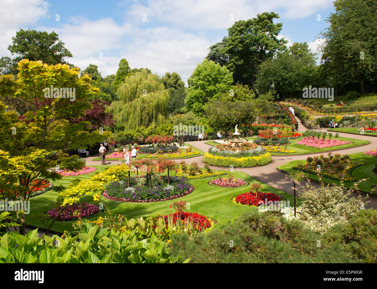 The Dingle gardens in The Quarry, Shrewsbury, Shropshire, England Stock ...