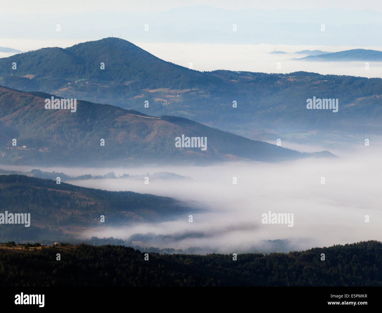 Misty mountain landscape Stock Photo - Alamy