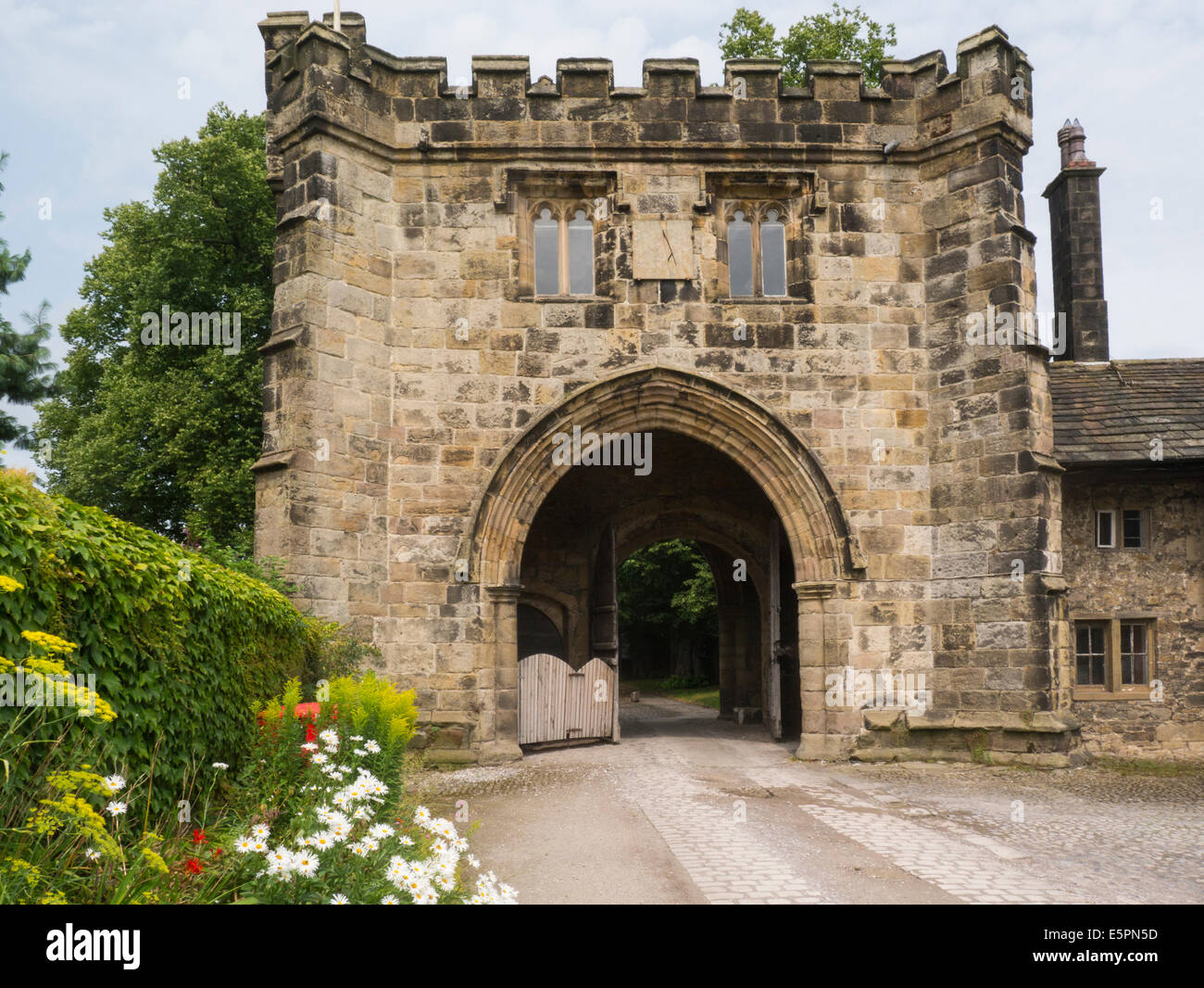 15thc North East Gatehouse Whalley Abbey Lancashire England UK Stock Photo