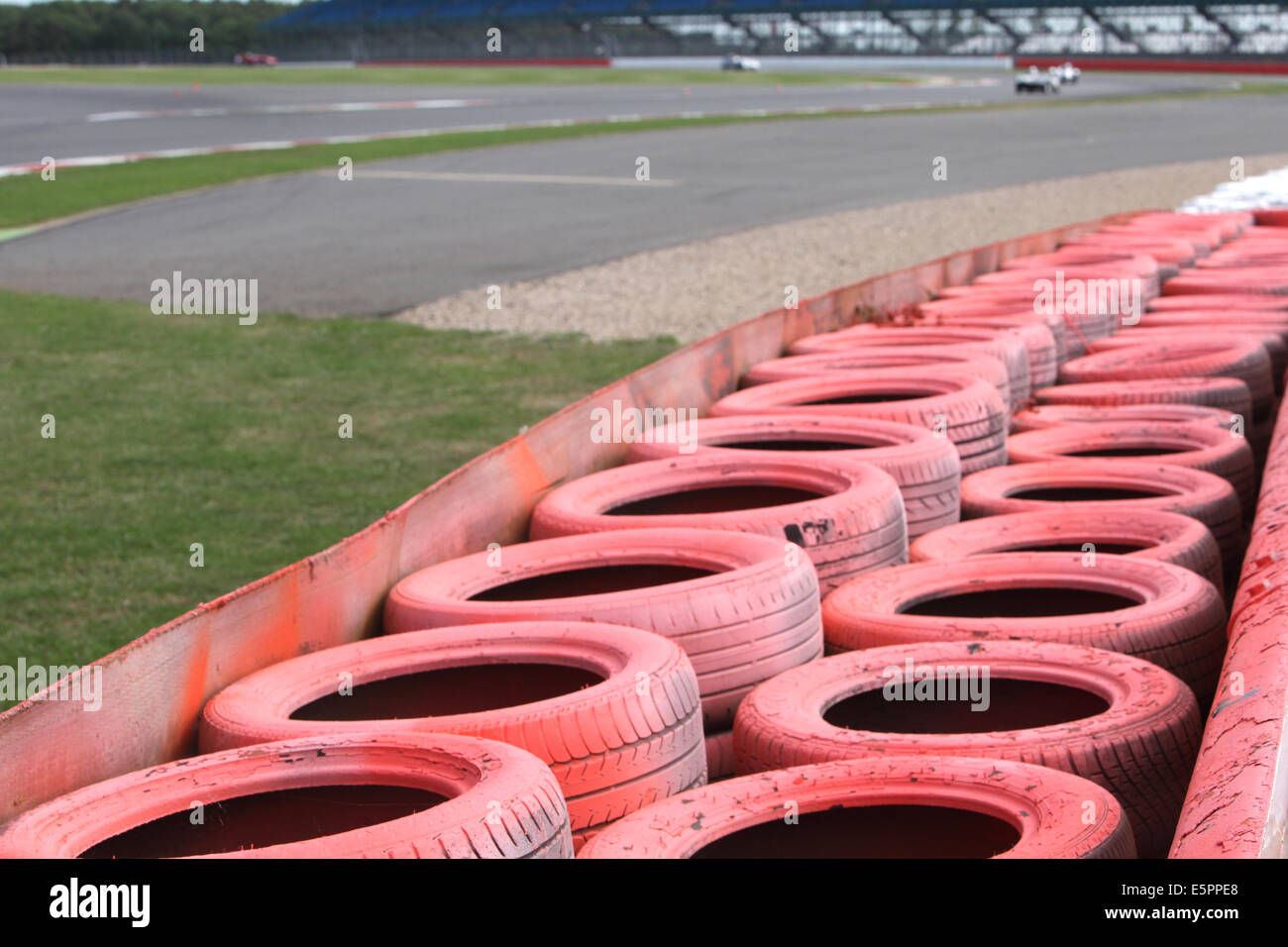 Safety barrier at the edge of the circuit Stock Photo Alamy