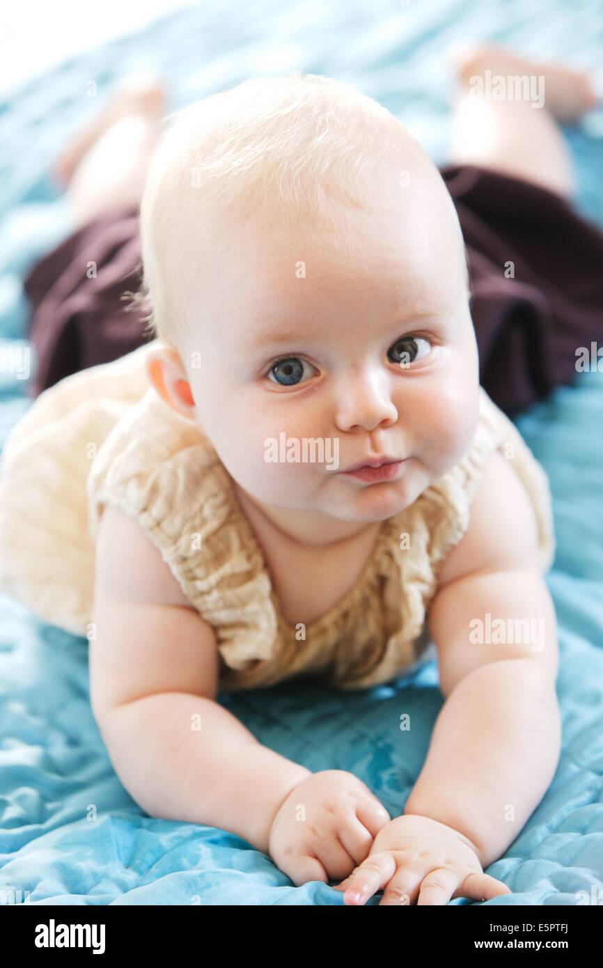 6 Month Old Baby Girl Stock Photo Alamy