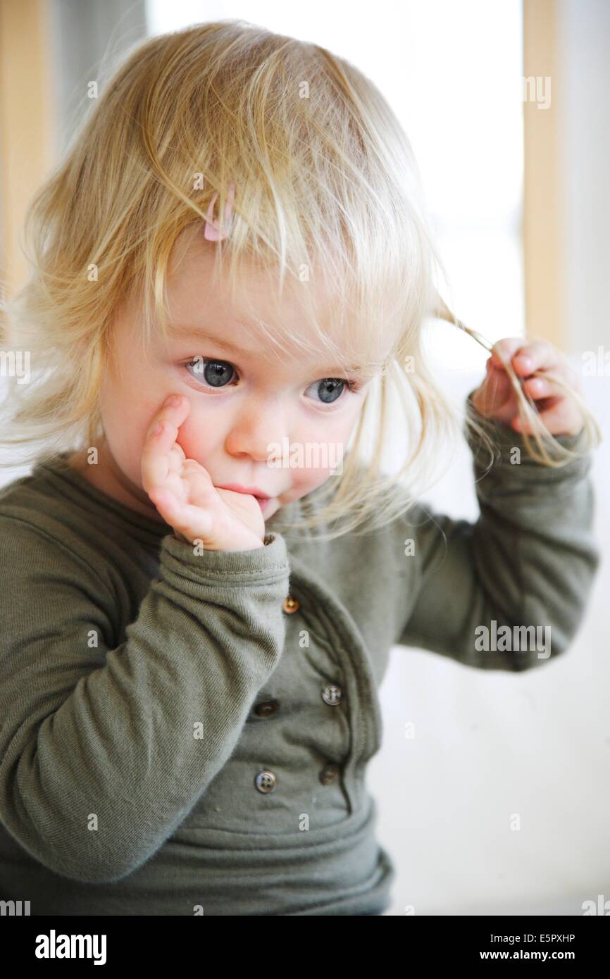 18 Month Old Baby Girl Sucking Her Thumb Stock Photo 72418578 Alamy