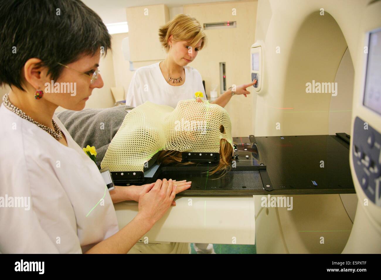 In January 2007, the Institut Curie, Paris, France, was the first hospital in France to treat cancer with tomoTherapy, This Stock Photo