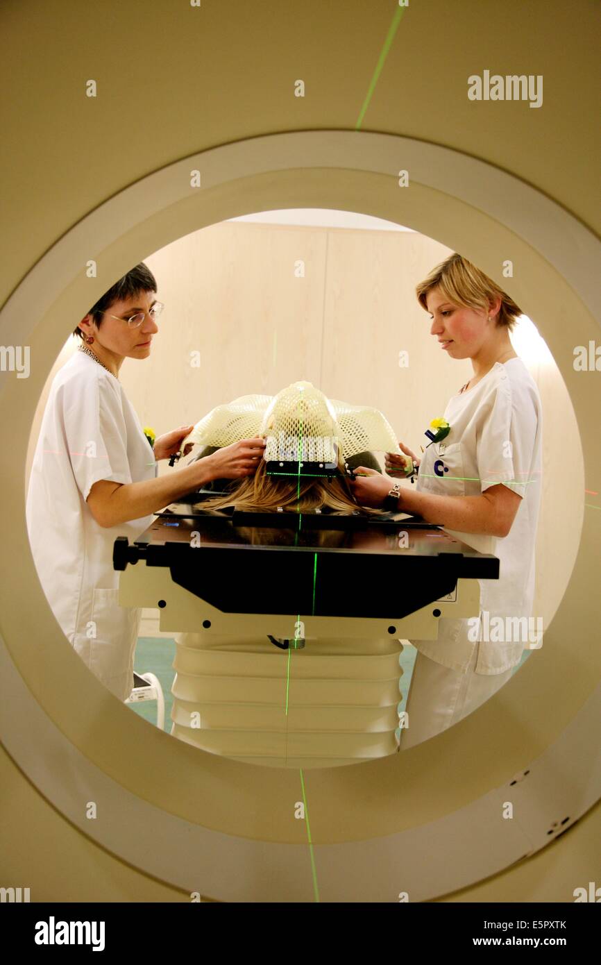 In January 2007, the Institut Curie, Paris, France, was the first hospital in France to treat cancer with tomoTherapy, This Stock Photo