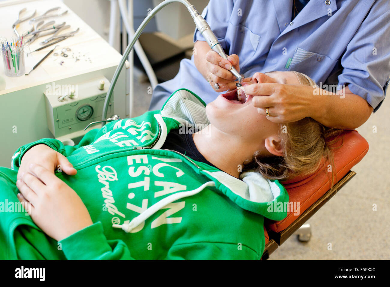Orthodontic brace fitting Stock Photo Alamy