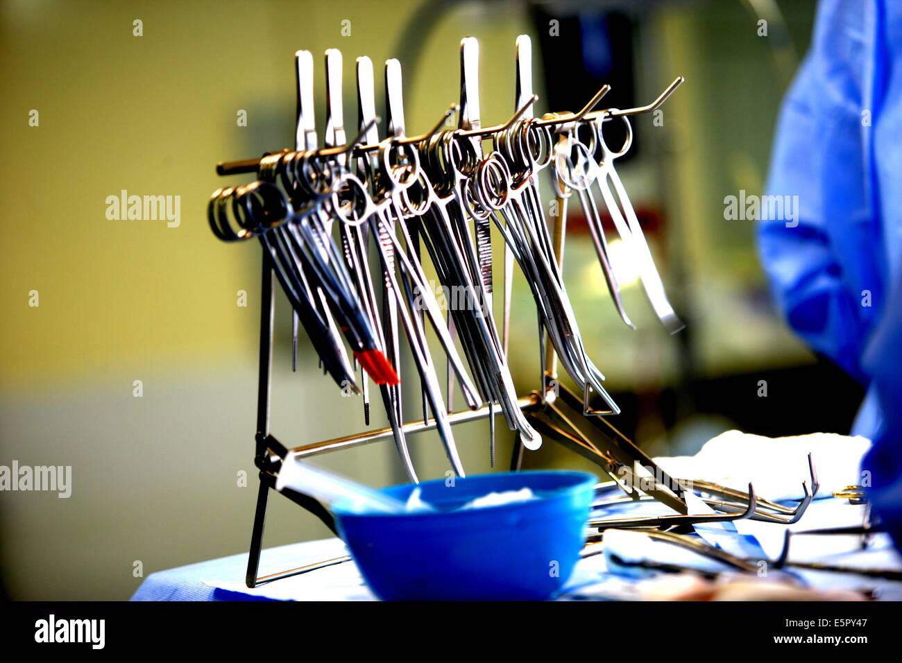 Surgical instruments during surgery Stock Photo Alamy
