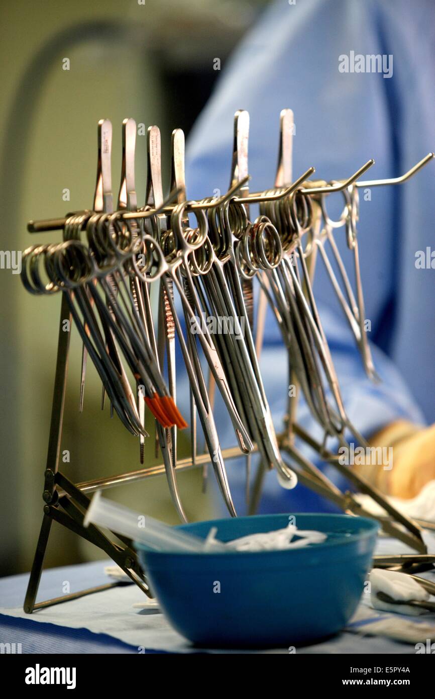 Surgical instruments during surgery Stock Photo Alamy
