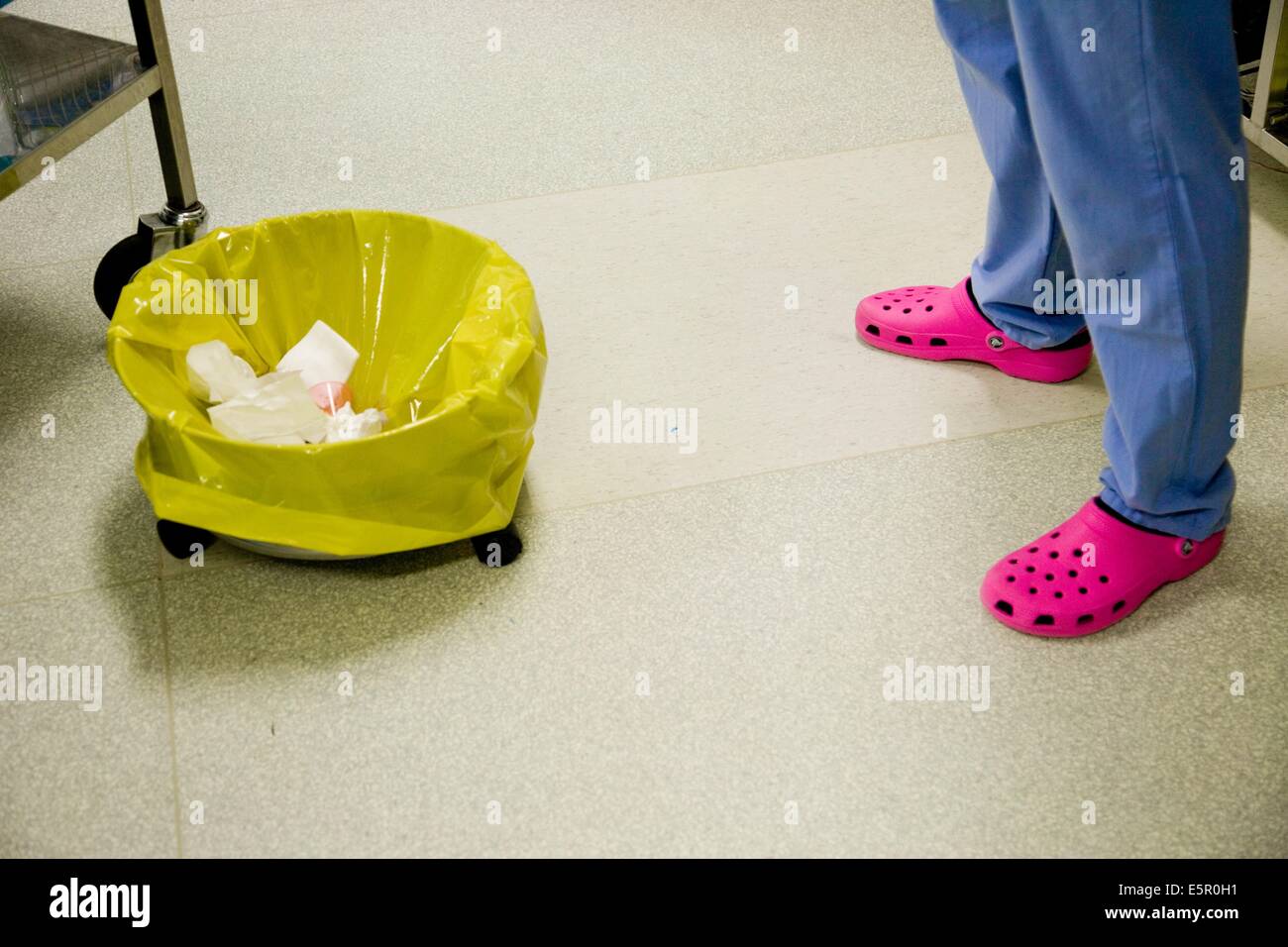 Nurse wearing plastic shoes at hospital Stock Photo Alamy