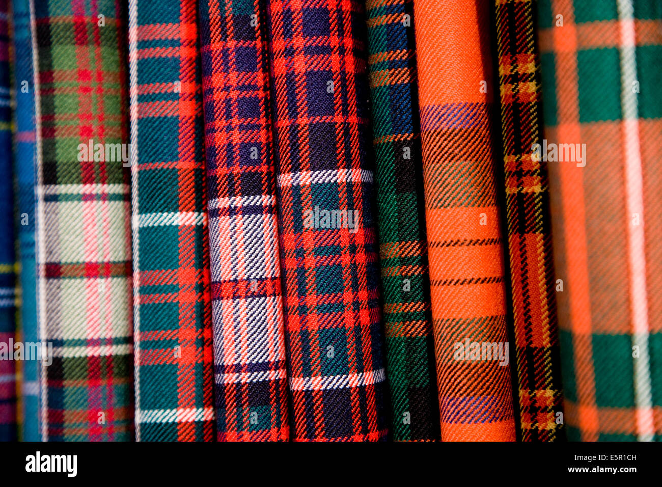 Traditional Scottish fabrics Stock Photo Alamy