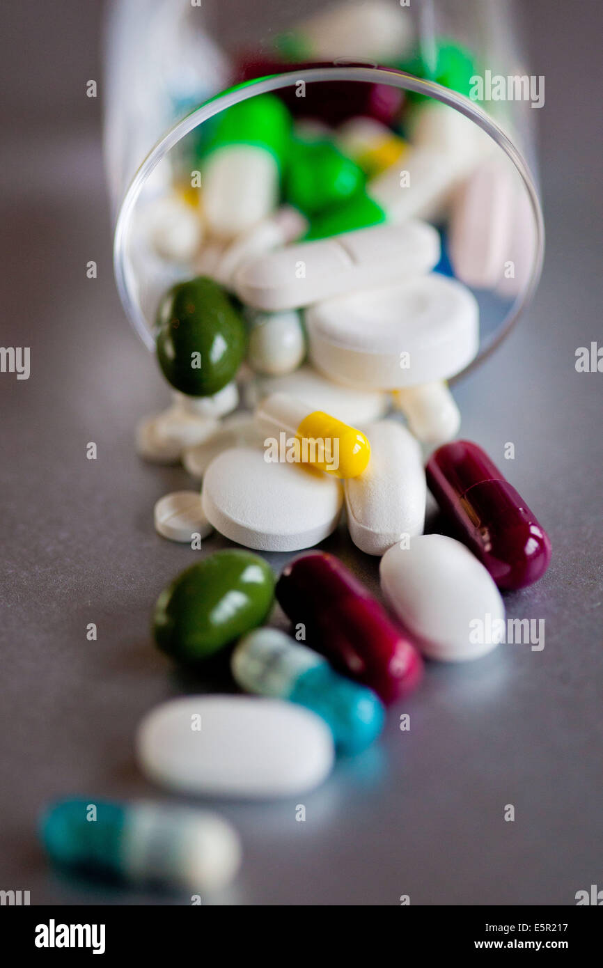 Assorted drugs. Stock Photo