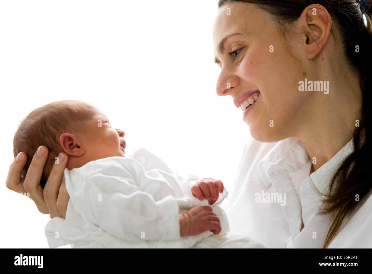 3 week old baby with his mother Stock Photo Alamy