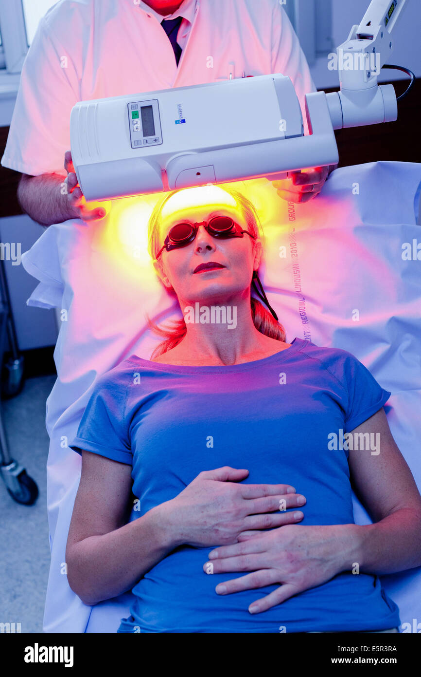 Topical photodynamic therapy tpt non invasive hi-res stock photography
