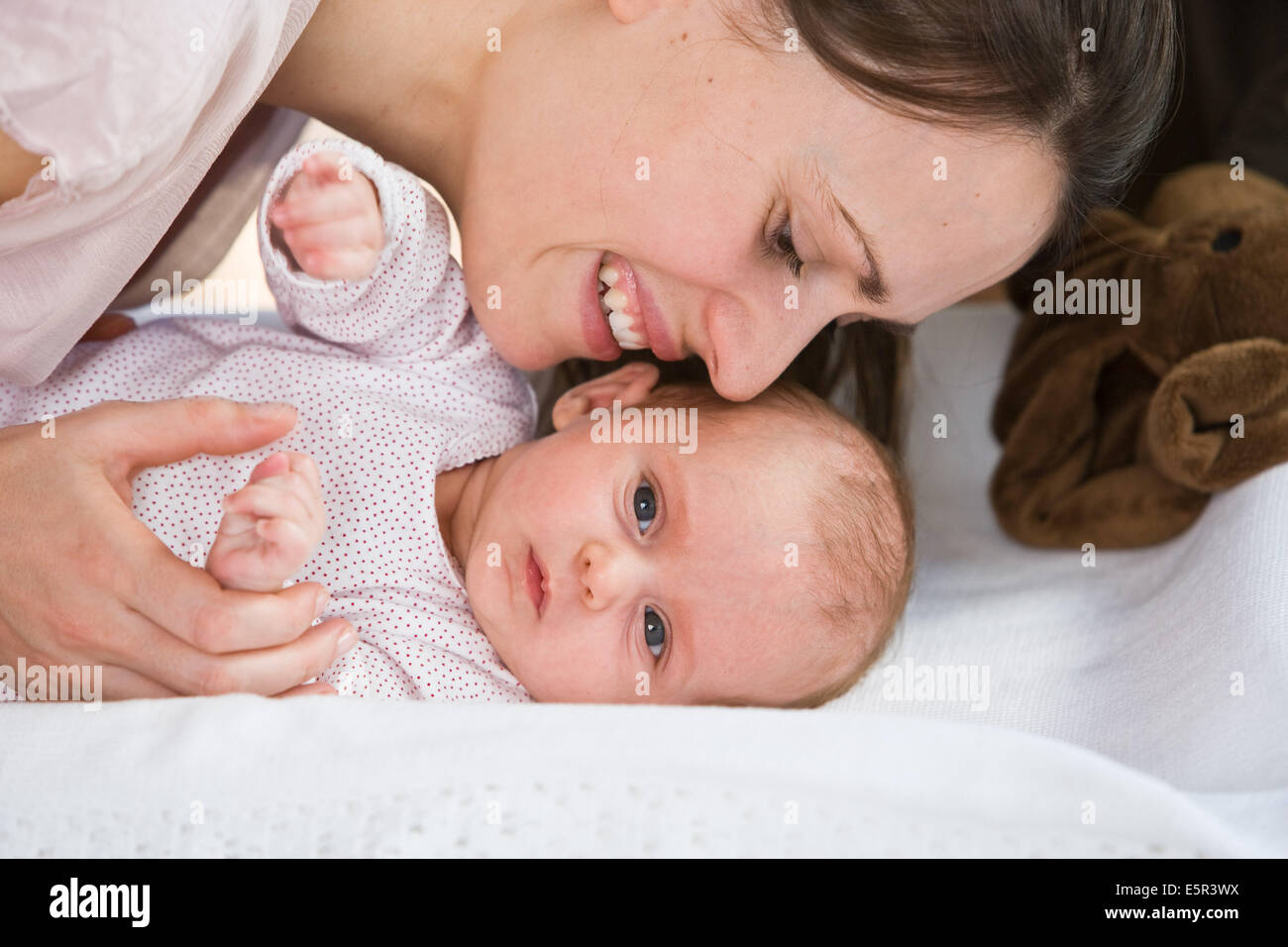 2 month old baby with mother Stock Photo - Alamy