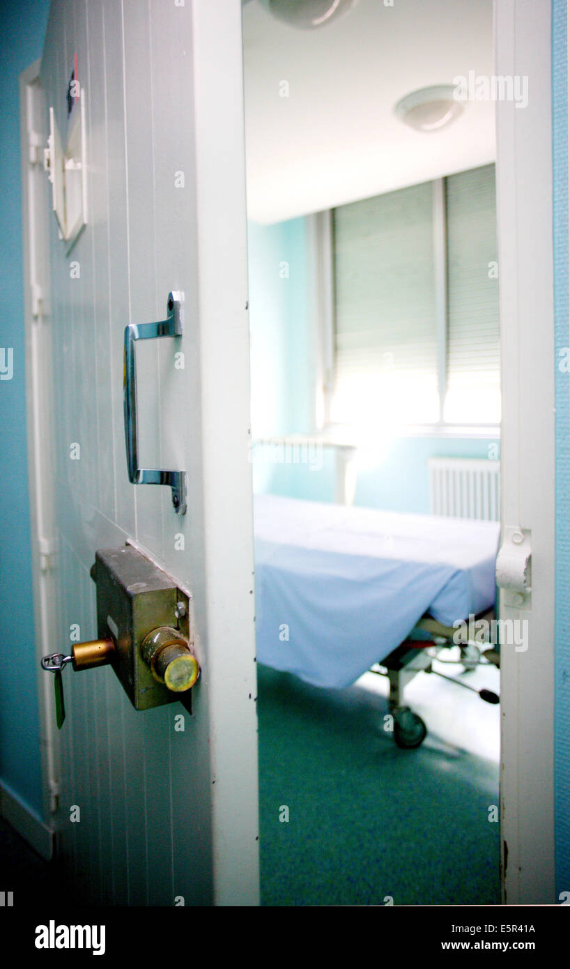 Prison hospital room, inmate consultation unit, Limoges hospital, France. Stock Photo