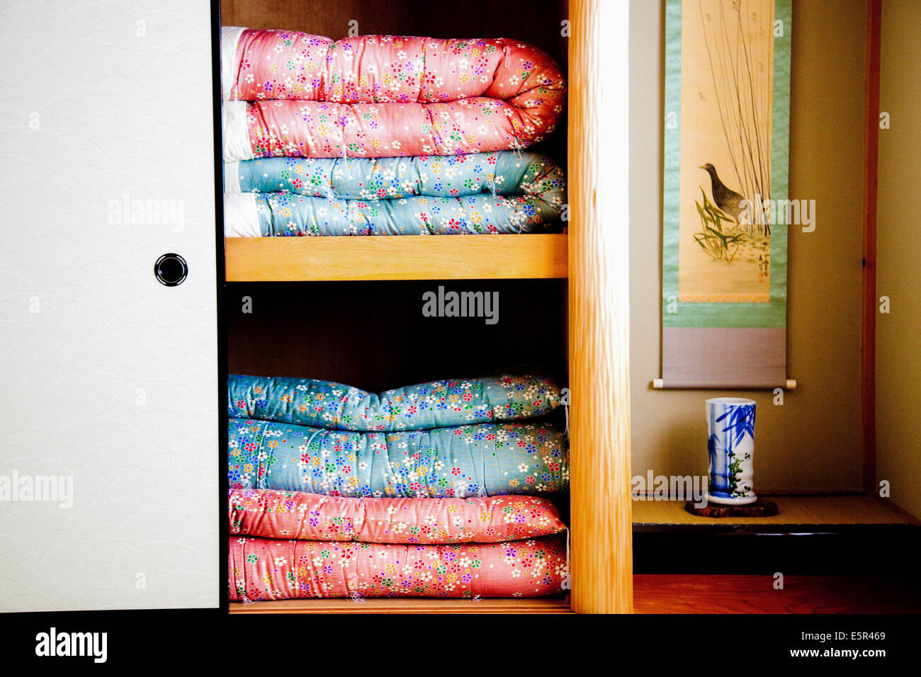 Futons in a japanese room Stock Photo Alamy