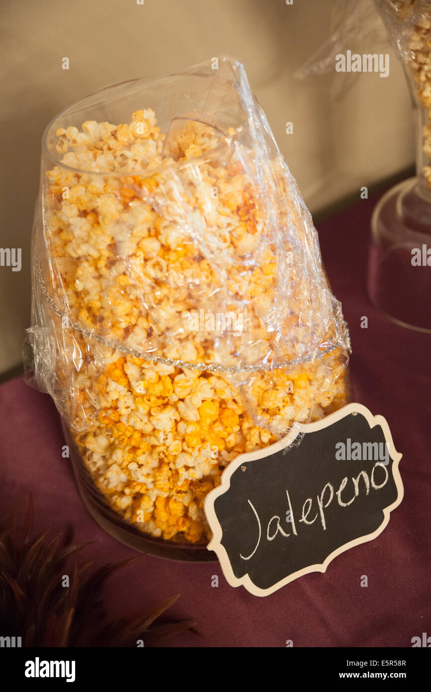 Jalepeno popcorn snack Stock Photo
