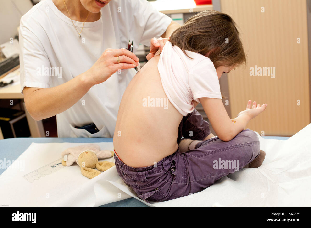 Patch test to detect food allergies, Limoges hospital, France. Stock Photo