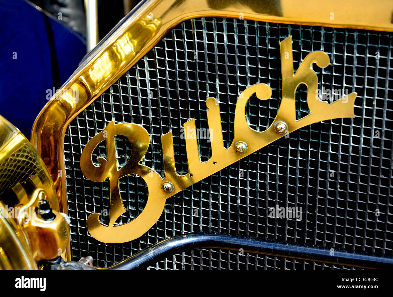 1910 vintage Buick car. Detail of front grill Stock Photo