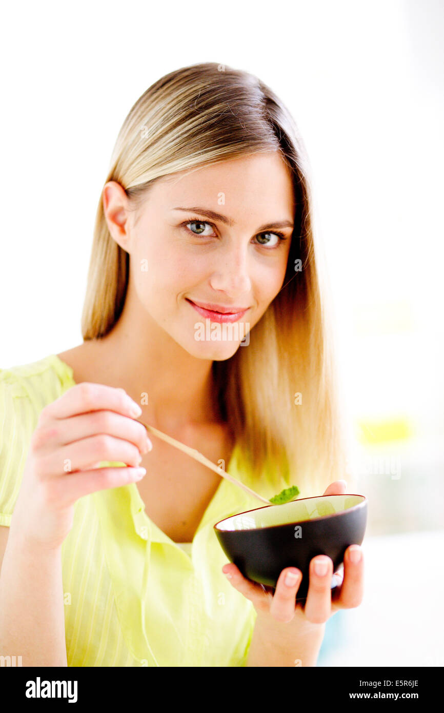 Woman preparing matcha, powdered Japanese green tea Stock Photo Alamy