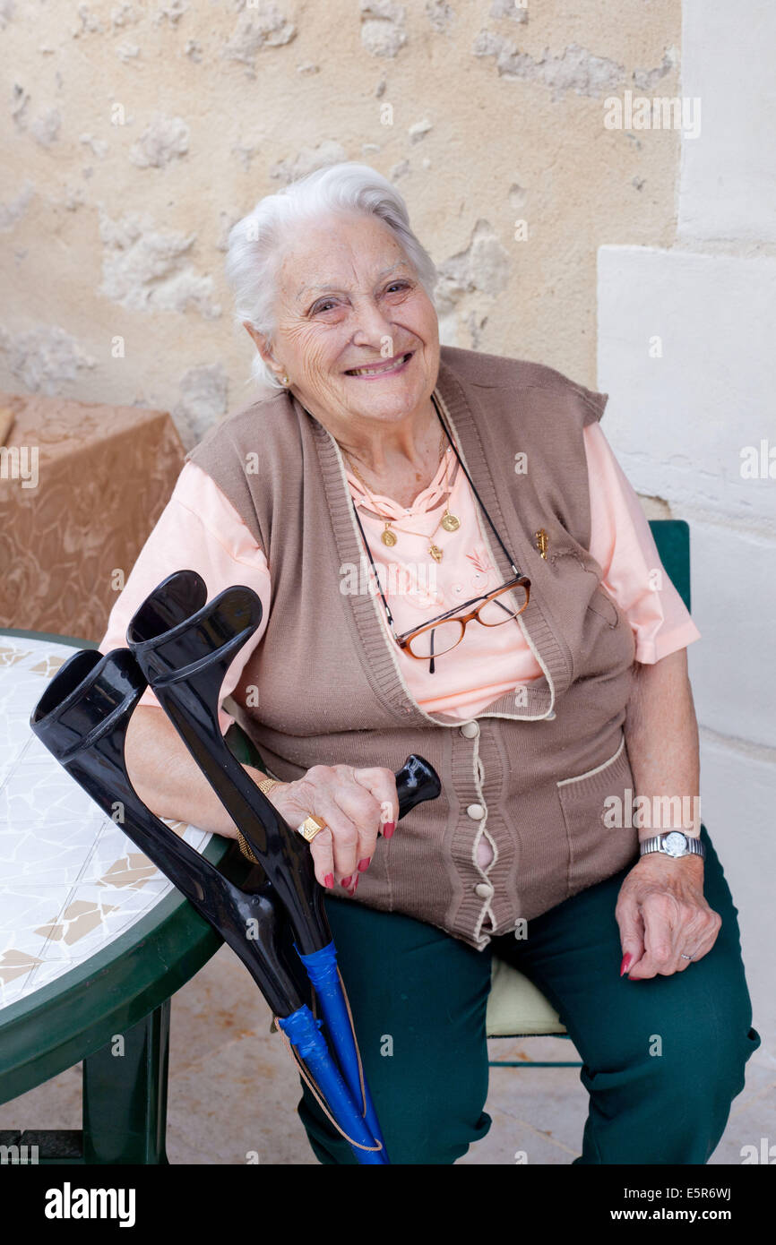 94 years old woman. Stock Photo