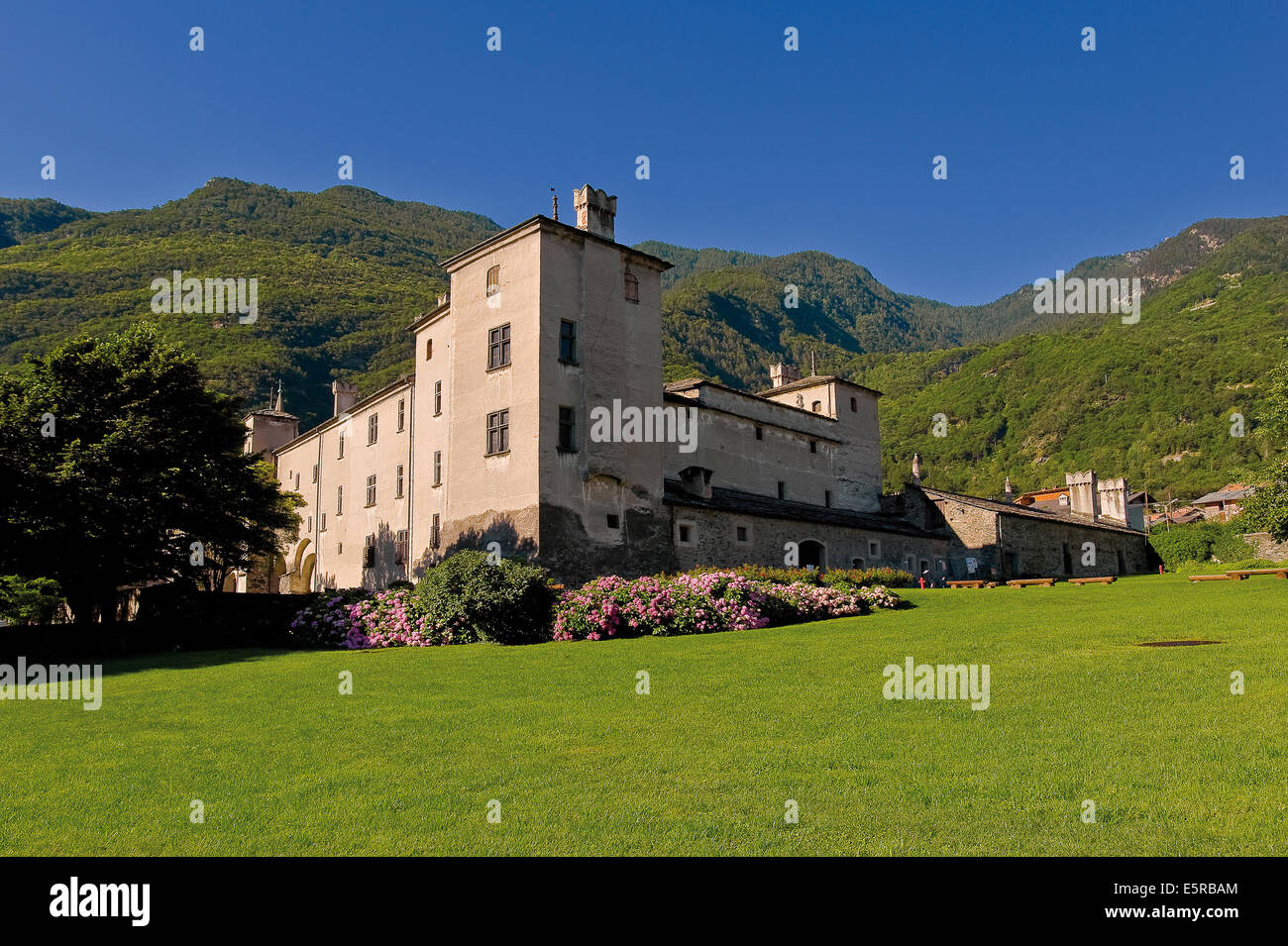 Valle d'Aosta Issogne castle Stock Photo