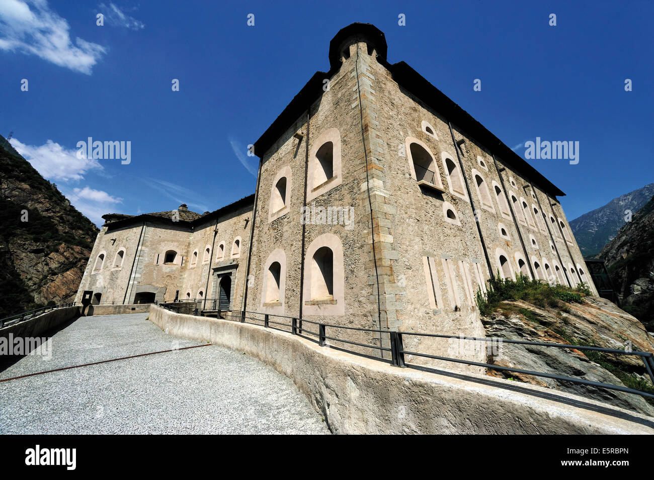 Italy Valley of Aosta the fort of Bard architecture of the Fort Stock Photo