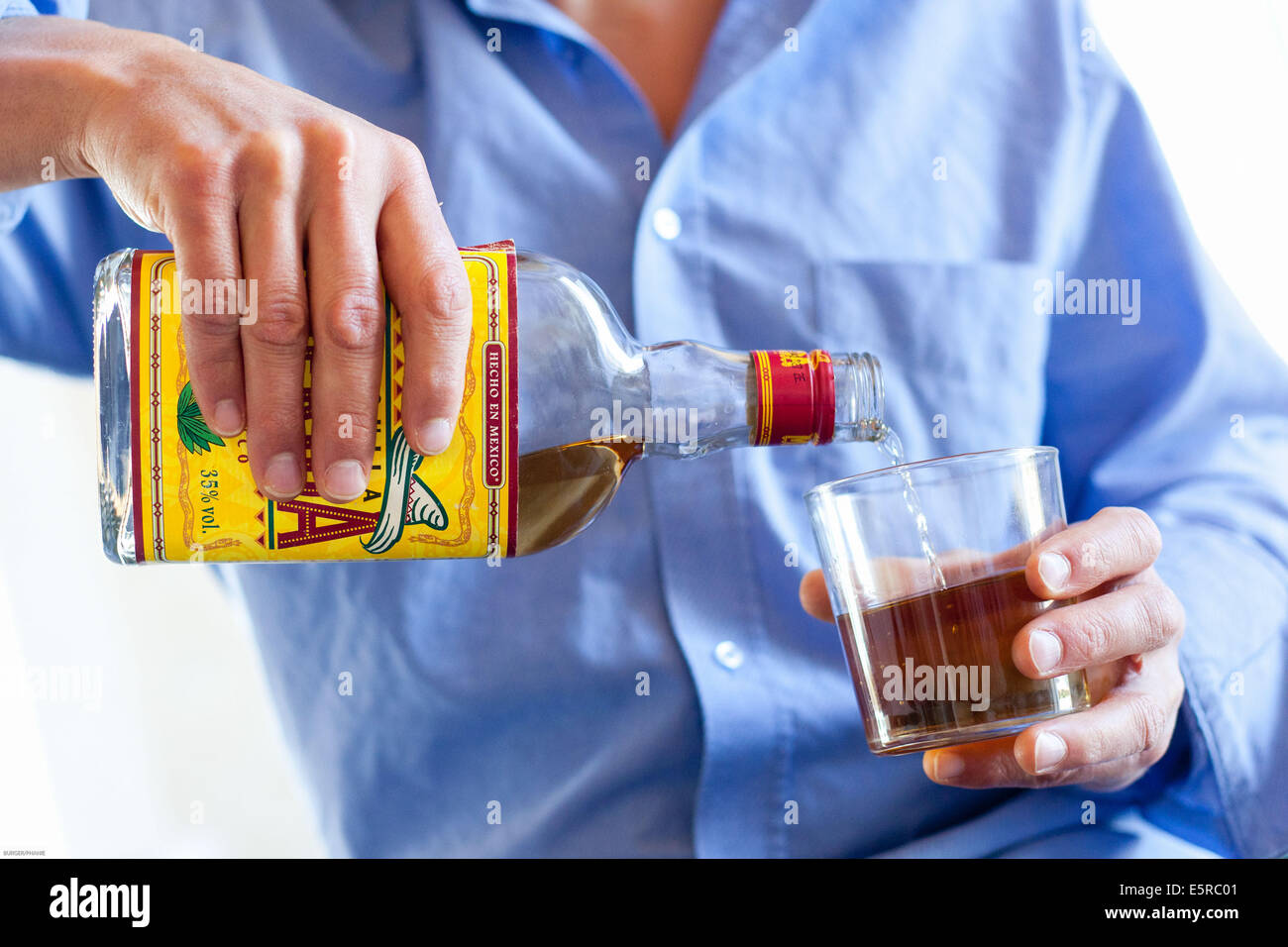 Man drinking Alcohol. Stock Photo