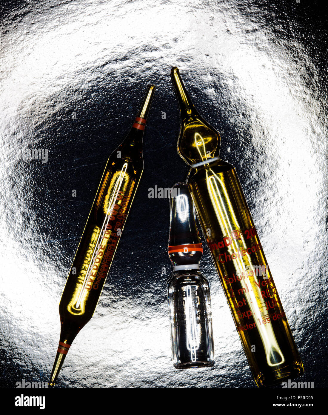 Glass ampoules of vitamin D Stock Photo Alamy