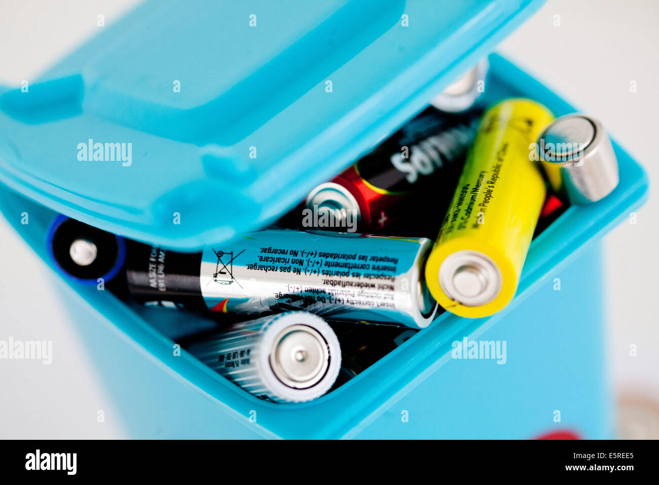 Collection of used batteries Stock Photo Alamy