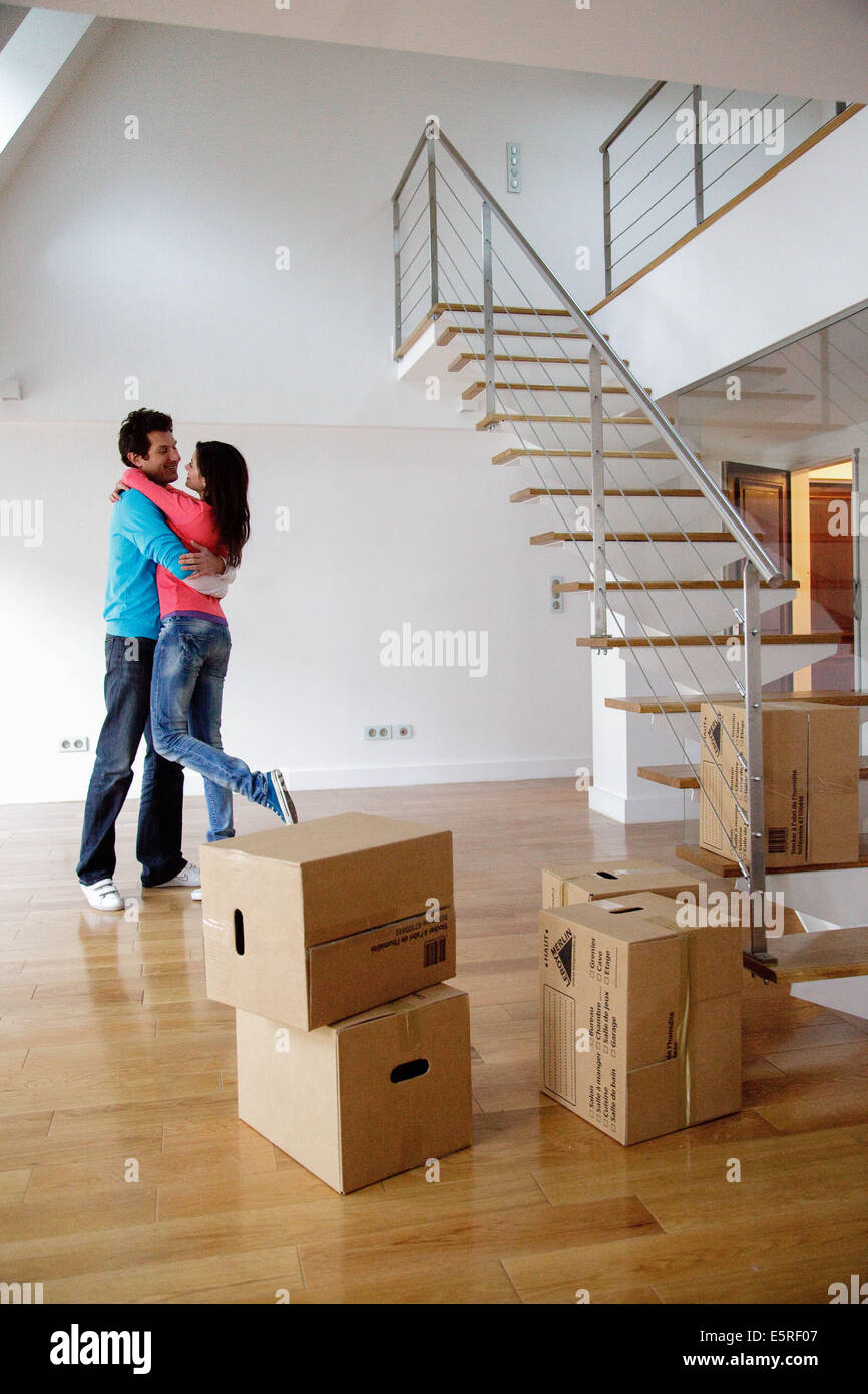Couple moving into new home. Stock Photo