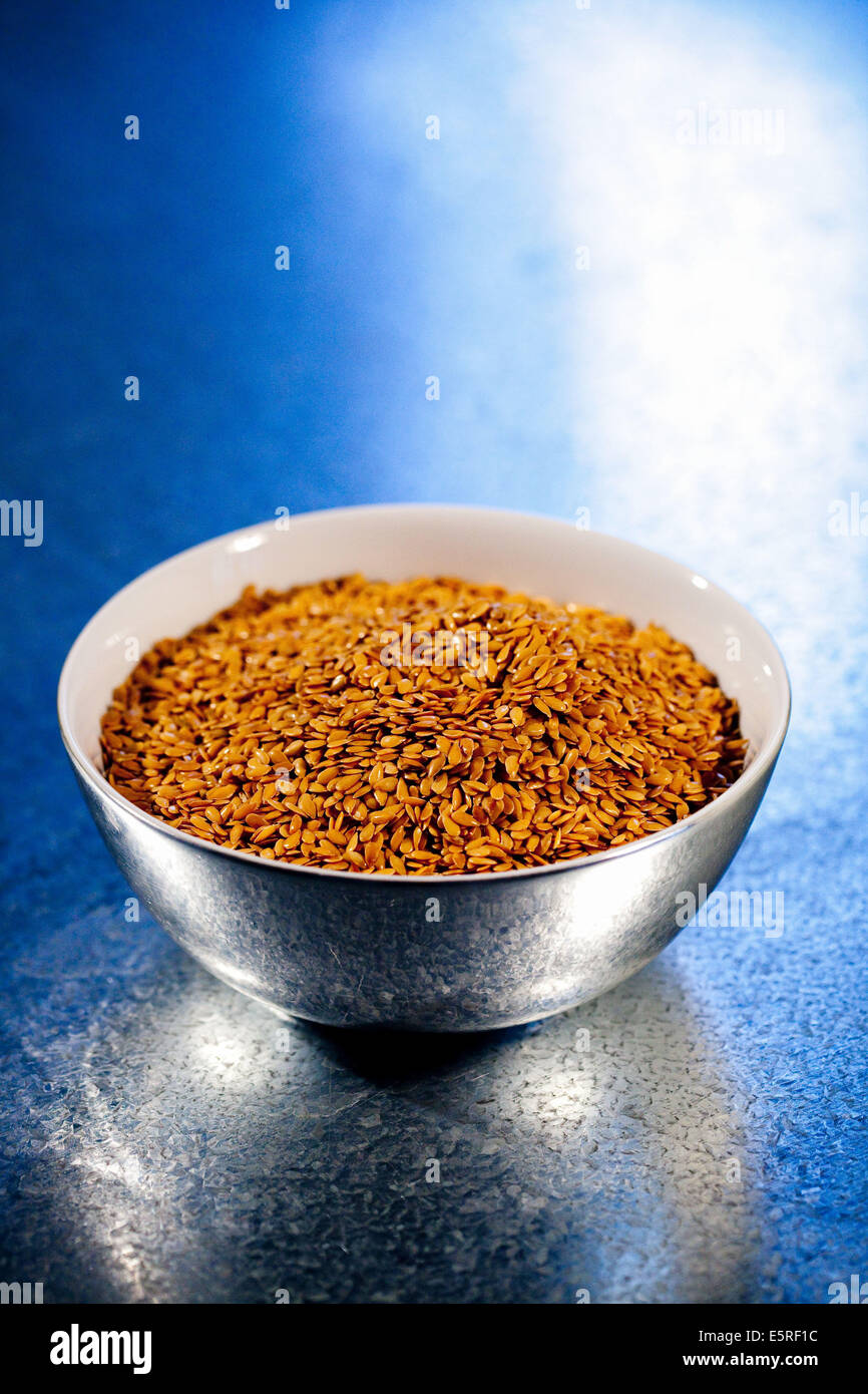 Golden flax seeds, rich in omega 3 Stock Photo Alamy