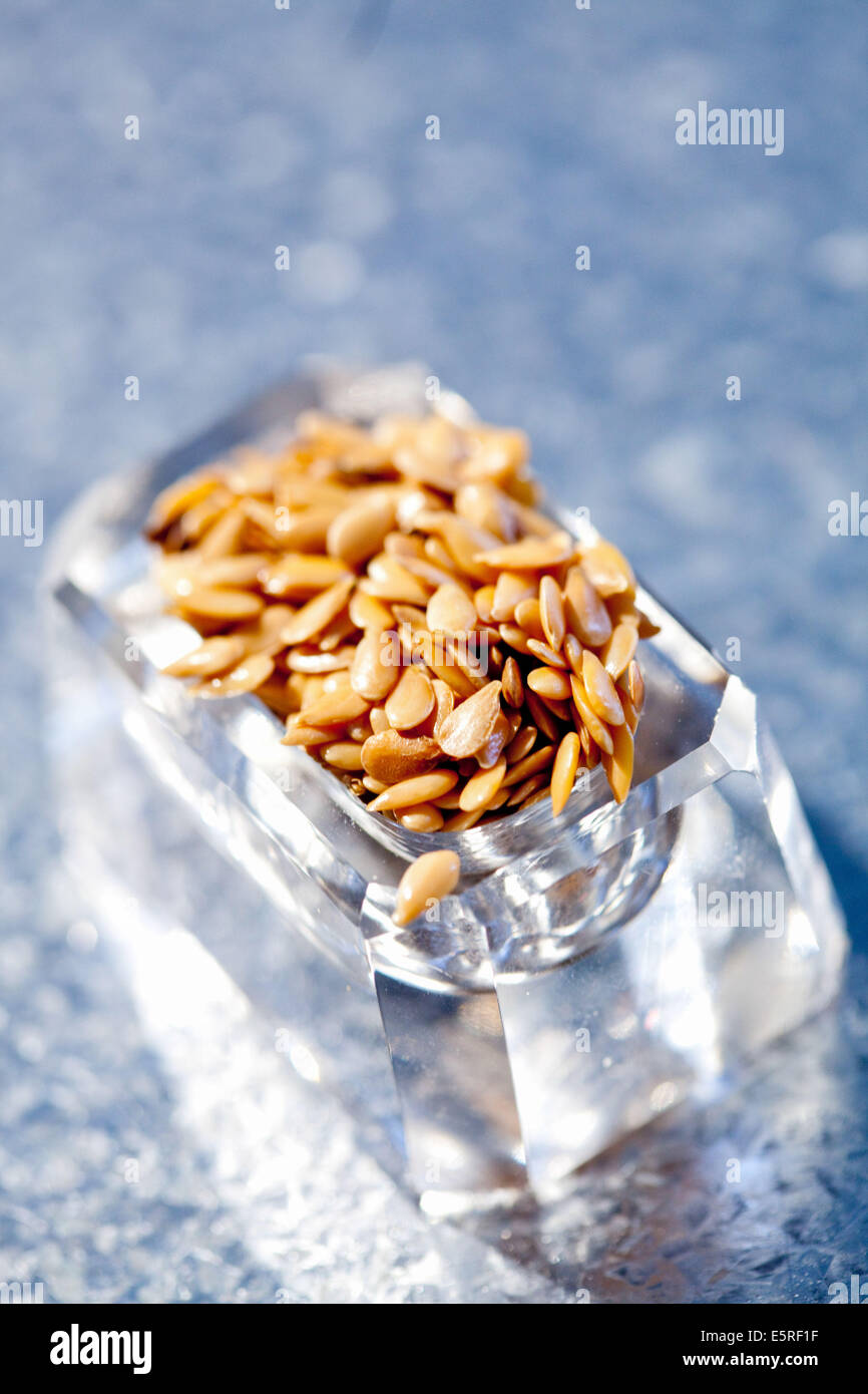 Golden flax seeds, rich in omega 3 Stock Photo Alamy